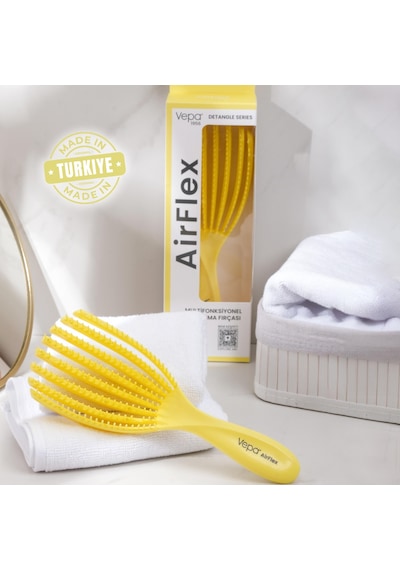 Airflex Multifonksiyonel Dolaşık Açıcı Saç Fırçası - Sarı