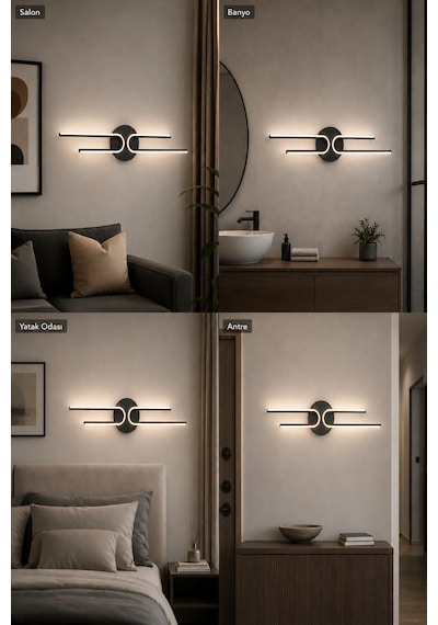 Mino Modern Led Duvar Apliği Günışığı Siyah
