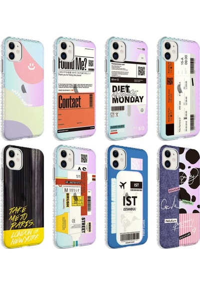 Apple Uyumlu iPhone 11 Kilif Airbag Kenarli Renkli Desenli Elegans Kilif 560258932