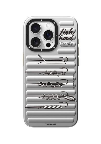 Apple Uyumlu iPhone 14 Pro Max Kılıf Magsafe Şarj Özellikli Youngkit Fishing Serisi Kapak Gri