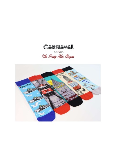 Carnaval Socks 5'li İstanbul Şehir Manzaralı Unisex Renkli Çorap Kutusu 2000386