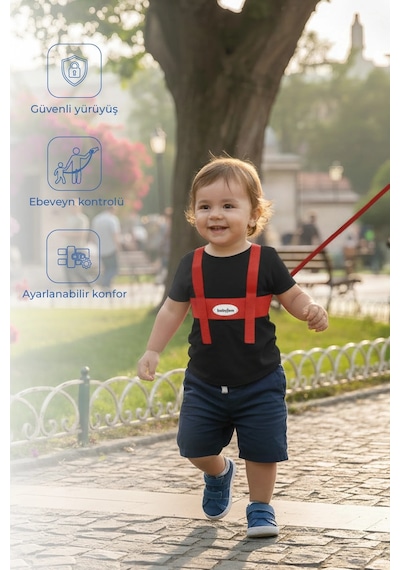 Babyjem Çocuk Yürüme Yardımcısı Güvenlik Kemeri Kırmızı