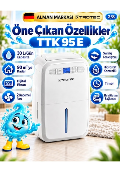 Trotec TTK 95 E Nem Alıcı 30 L/ 90 m²