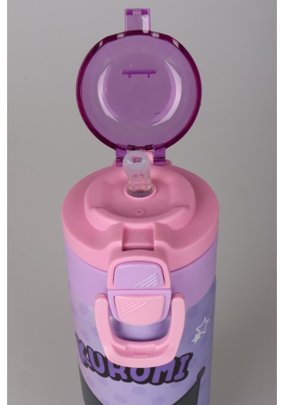 X Dekomus Lisanslı Kuromi Dark Delight Collection 600 Ml Çift Fonksiyon Kapaklı Çelik Matara Altın