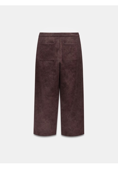 Dilvin 72257 Dikiş Detaylı Süet Pantolon-bordo Bordo