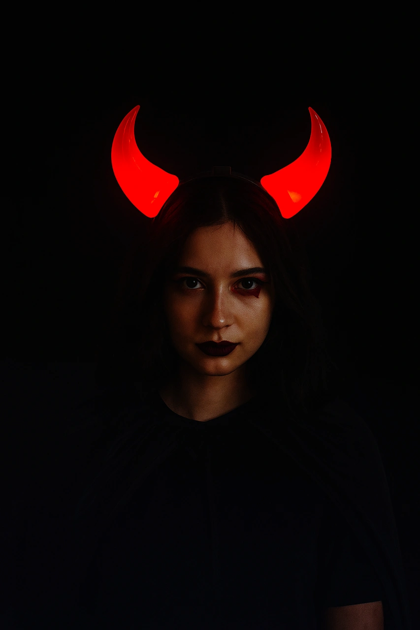 Halloween Taç Şeytan Işıklı Büyük Boynuzlu Diğer