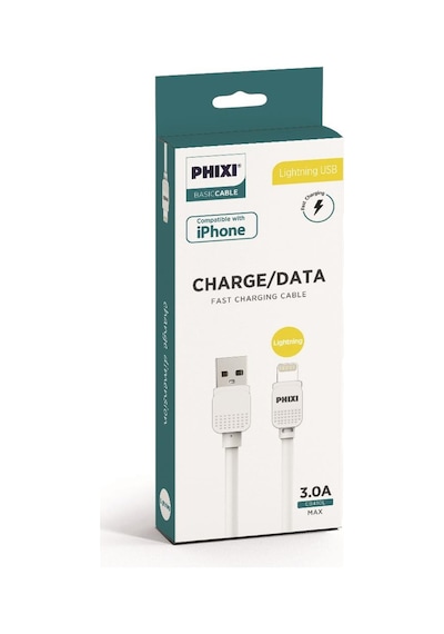 Phixi CB410L Basic 1M Lightning Şarj ve Data Kablosu