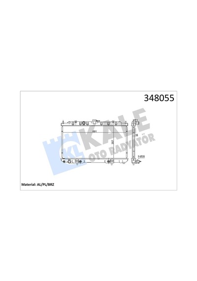Kale 348055 Motor Su Radyatörü - Nissan Almera 2000-2002 1.8 Otomatik Şanz. 214604m403 - 214604m417 - 214604m700 - 214604m707