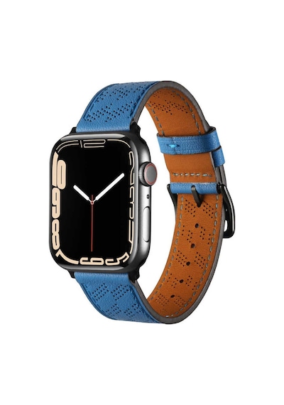 Apple Uyumlu  Watch Ultra 49mm Krd-76 Pu Deri Kordon Strap Kayış Kahverengi