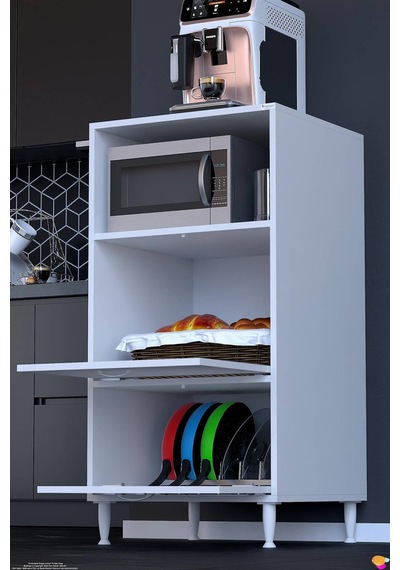Ecem Mikrodalga Fırın Tezgahı Ve Çift Kapaklı Mutfak Kiler Dolabı Beyaz Ekmeklik Standı 60x119x56 Cm Ecem Mikrodalga Fırın Tezgahı Ve Çift Kapaklı Mutfak Kiler Dolabı Beyaz Ekmeklik Standı 60x119x56 Cm