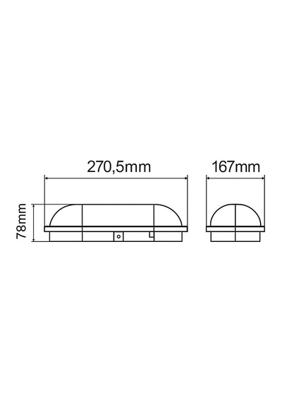 Aydos 20w Ip65 Oval Siyah Led Tavan Ve Duvar Lambası 6500k Beyaz Işık Su Geçirmez Banyo Bahçe Aydınlatma Armatürü 2000 Lümen 270x147x78mm 220v