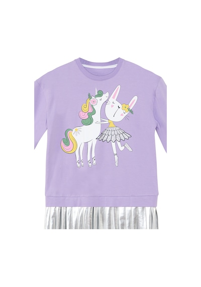 Denokids Mshb&g Balerin Unicorn Kız Çocuk Pileli Elbise Çok Renkli