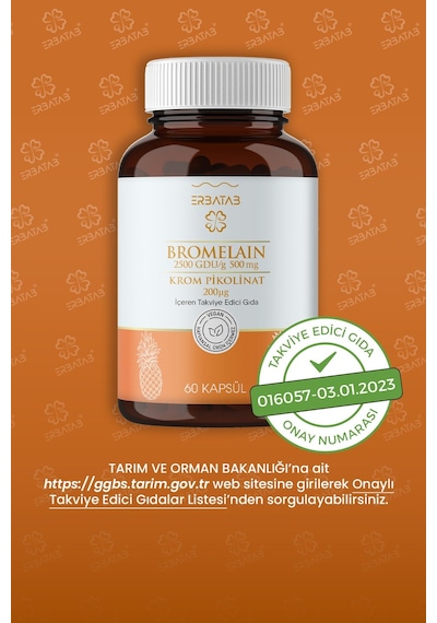 Erbatab Bromelain & Krom Pikolinat 60 Kapsül
