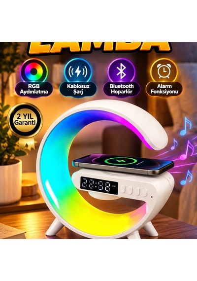Kablosuz Şarjlı Masa Ve Gece Lambası Bluetooth Hoparlörlü Modern Başucu Aydınlatması Diğer
