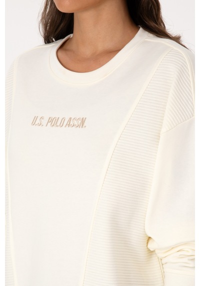 U.S. Polo Assn. Kadın Krem Bisiklet Yaka Sweatshirt 50307792-VR256
