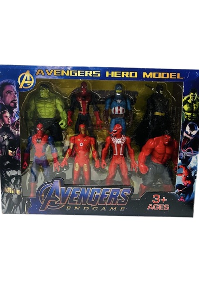 Avengers Işıklı Örümcek Adam Hulk Kaptan Amerika Batman İronman Venom 8'li Kahramanlar Oyun Seti