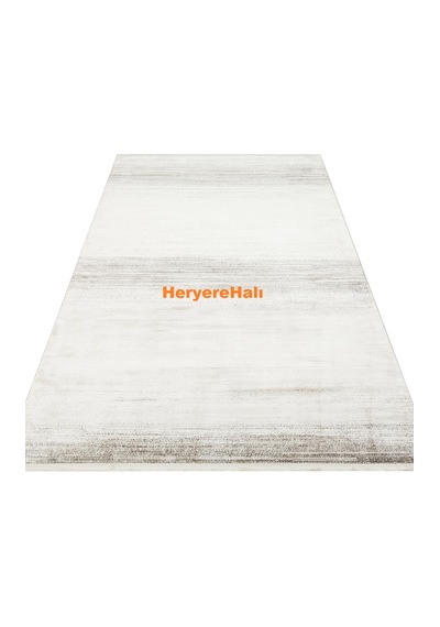 Roma Rm 01 Cream Grey Viskon Ve Polyester İle Üretilen Şık Salon Halısı Krem - Gri
