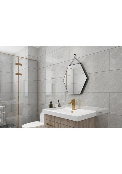 10 Adet 30x60 Cm Kendinden Yapışkanlı Duvar,banyo,tezgah Arası Mermer Duvar Paneli Kağıdı Bs1725 Gri - Kahverengi