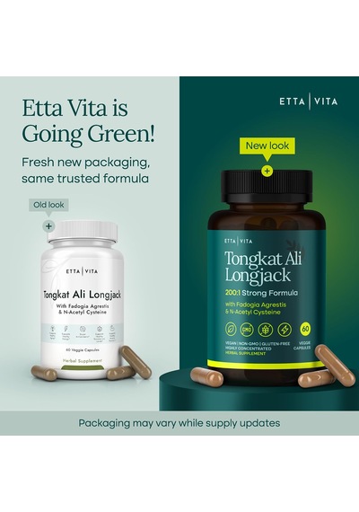 Etta Vita Tongkat Ali Longjack 200:1 Str.ong Formula With Fadogia Agrestis 60 Veggie Kapsül Orijinal Usa Menşeii Dmmedicineden