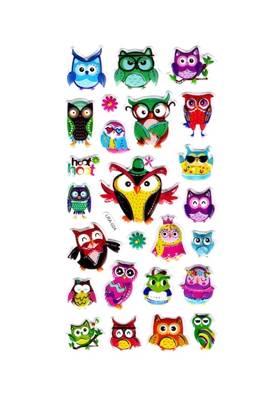 Sticker Kabartmalı Stiker Defter, Planlayıcı Etiket Limlra-024 - 17x9 Cm - Gözlüklü Baykuş