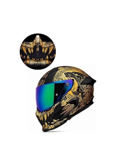 Ruroc Atlas 4.0 Fenrir Kapalı Motosiklet Kaskı, Green Iridescent Vizör Dot Sertifika Sarı - Siyah Ruroc Atlas 4.0 Fenrir Kapalı Motosiklet Kaskı, Green Iridescent Vizör Dot Sertifika Sarı - Siyah