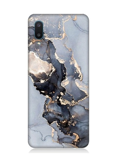 Samsung Galaxy A02 Uyumlu Mermer Ve Altın Desenli Silikon Kılıf