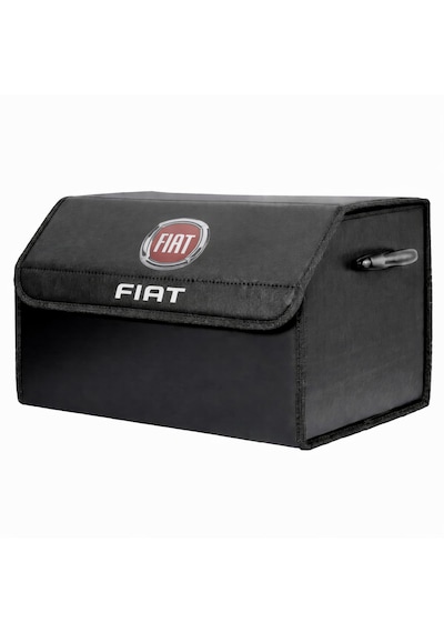 Fiat Marka Logolu Oto Bagaj Organizer Çanta Oto Bagaj Çantası 2 Bölmeli Suni Deri 48 Cm X 31 Cm X 29 Cm