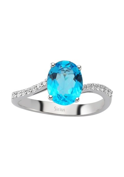 Sirius Pırlanta Ve Oval Mavi Topaz Taşlı Yüzük 0817R0155