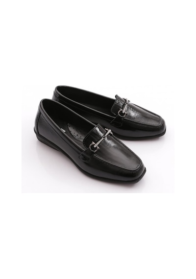 Dgn 3102 Kadin Aksesuarli Loafer Ayakkabi Siyah