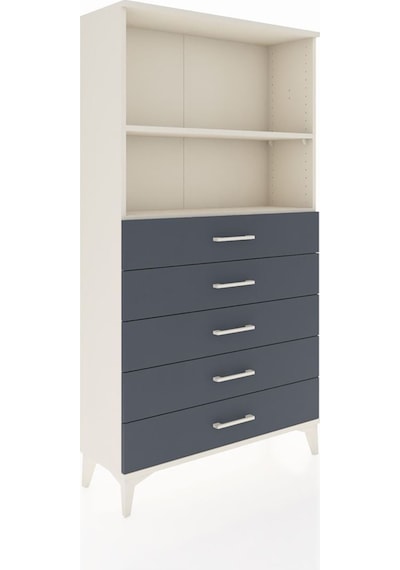 Arges Dolap 2 Raflı 5 Çekmeceli 88x30x163 Aytaşı-antrasit Aytaşı