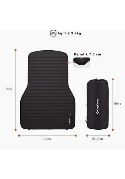 Kingcamp Camper Car 3d Duo Tesla Ve Suv Araçlara Uygun Şişme Mat Siyah