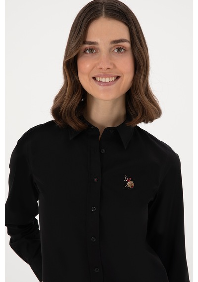 U.s. Polo Assn. Kadın Siyah Gömlek Basic 50298089-vr046 Siyah