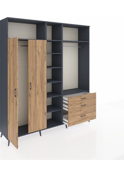 Hyperion Dolap 9 Raflı 3 Çekmeceli 2 Askılı 220x44x243 Antrasit-çam/çam Atlas Çam/atlas Çam Hyperion Dolap 9 Raflı 3 Çekmeceli 2 Askılı 220x44x243 Antrasit-çam/çam Atlas Çam/atlas Çam