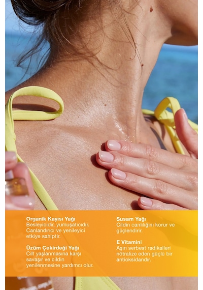 Yüksek Korumalı Güneş Koruyucu Yağ Organik Kayısı Yağı İçeren Spf 30 150 Ml