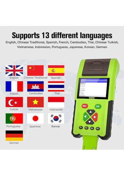 Jdiag M200 Motosiklet Obd2 Teşhis Arıza Kodu Okuyucu Pil Test Cihazı Bmw Yamaha Honda Kawasaki