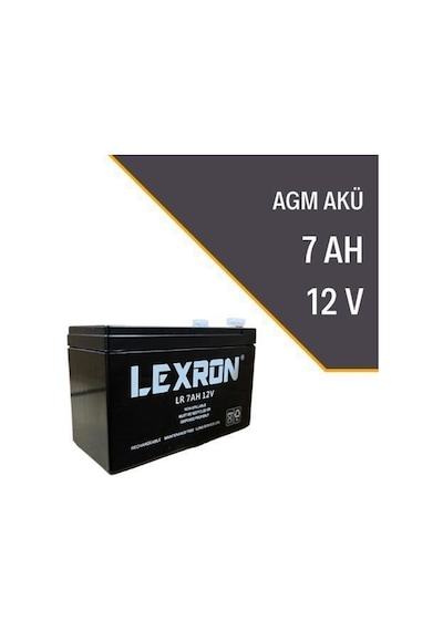 Lexron 7 Amper 12v Volt Lexron Kuru Tip Akü