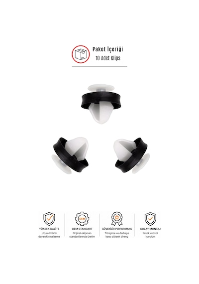 Peugeot Partner 207 208 307 308 3008 508 5008 Tepee Uyumlu Kapı Döşeme Klipsi 10 Adet