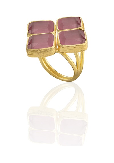 Kadir Jewellery 22 Ayar Altın Kaplama Kadın Zirkon Taşlı Yüzük Pembe 80272770