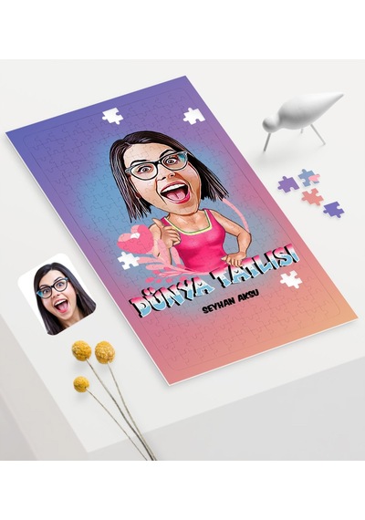 Kişiye Özel Dünya Tatlısı Karikatürlü 240 Parça A3 Puzzle 1