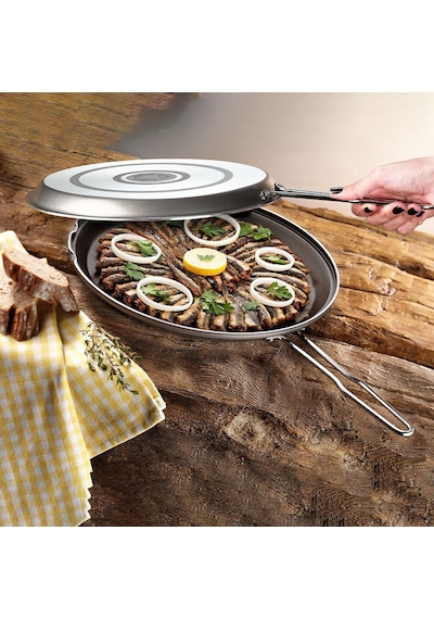 İkiz Balık Tavası Çift Taraflı 32 CM