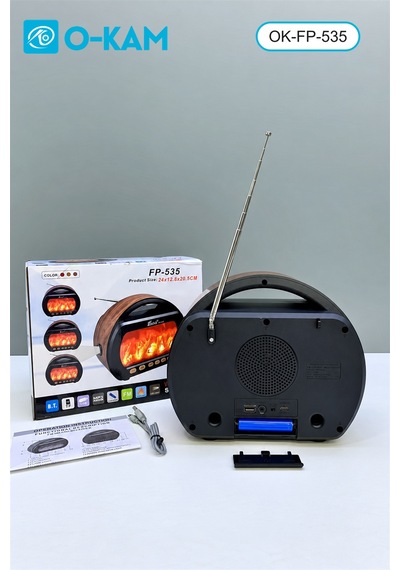 O-kam Ok-535 Bluetooth Fenerli Şömine Efektli Radyo