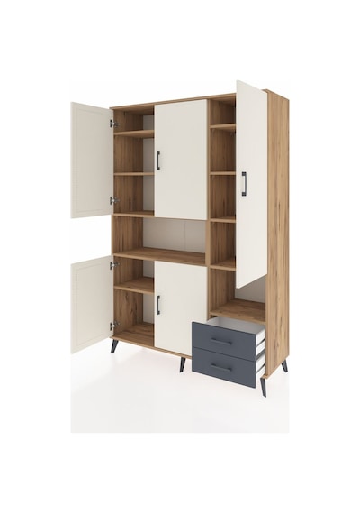 Hyperion Dolap 10 Raflı 2 Çekmeceli 5 Kapaklı 132x44x195 Çam-aytaşı/antrasit Aytası/antrasıt Hyperion Dolap 10 Raflı 2 Çekmeceli 5 Kapaklı 132x44x195 Çam-aytaşı/antrasit Aytası/antrasıt