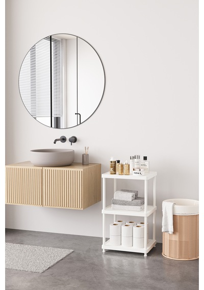 Beyaz 3 Katlı 33x40 Ekstra Geniş Düzenleyici Mutfak Ve Banyo Rafı Sehpa