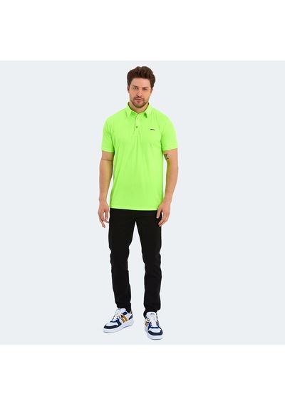 Slazenger SLOAN Erkek Polo Yaka Neon Yeşil Tişört