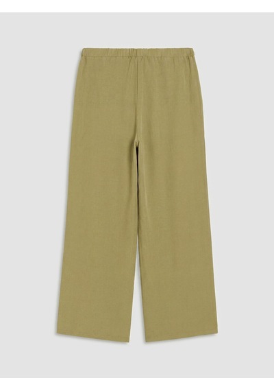 Lcw Modest Haki Beli Lastikli Keten Karışımlı Kadın Pantolon