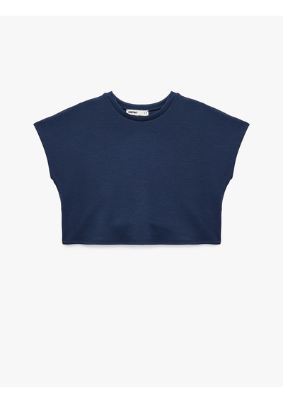 Koton Slim Fit Bisiklet Yaka Kolsuz Basic Tişört Lacivert 6wak50012uk Lacivert
