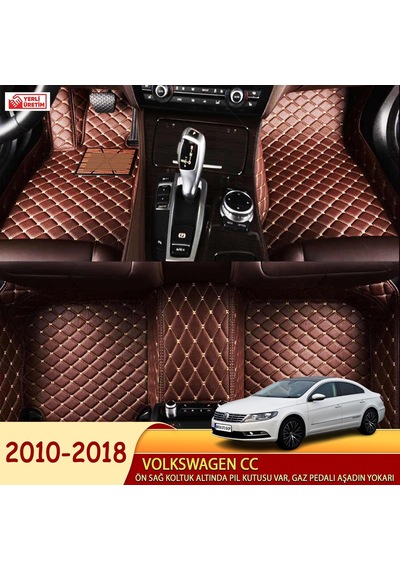 Volkswagen Cc 2010-2018 5D Havuzlu Suni Deri Oto Paspas N11.4443