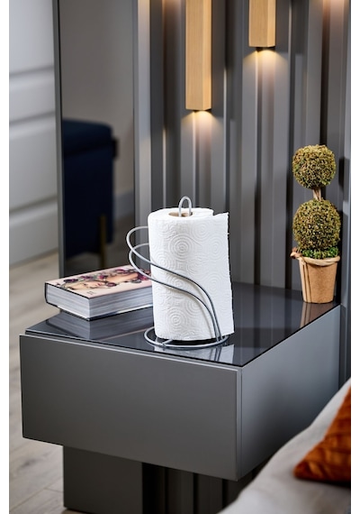Edora Home Gümüş Kuğu Kağıt Rulo Havluluk, Dik Dekoratif Havlu Peçetelik- Metal Paslanmaz Gümüş