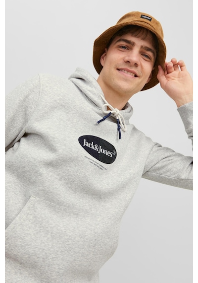 Jack & Jones Jack&jones Kapüşonlu Standart Kalıp Açık Gri Melanj Erkek Sweatshirt 12242197 001
