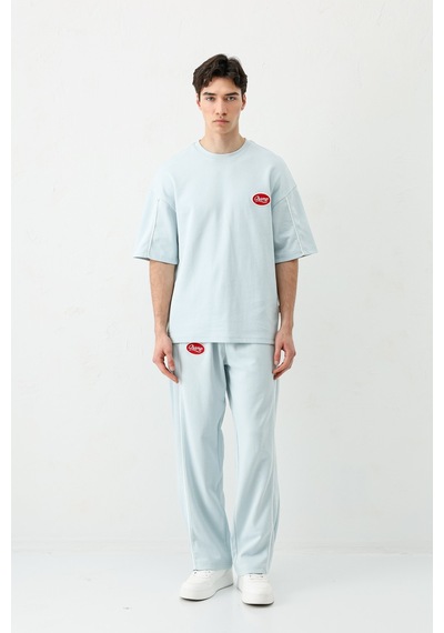 Oversize Baskılı Eşofman Takım V90-21 Bebe Mavi